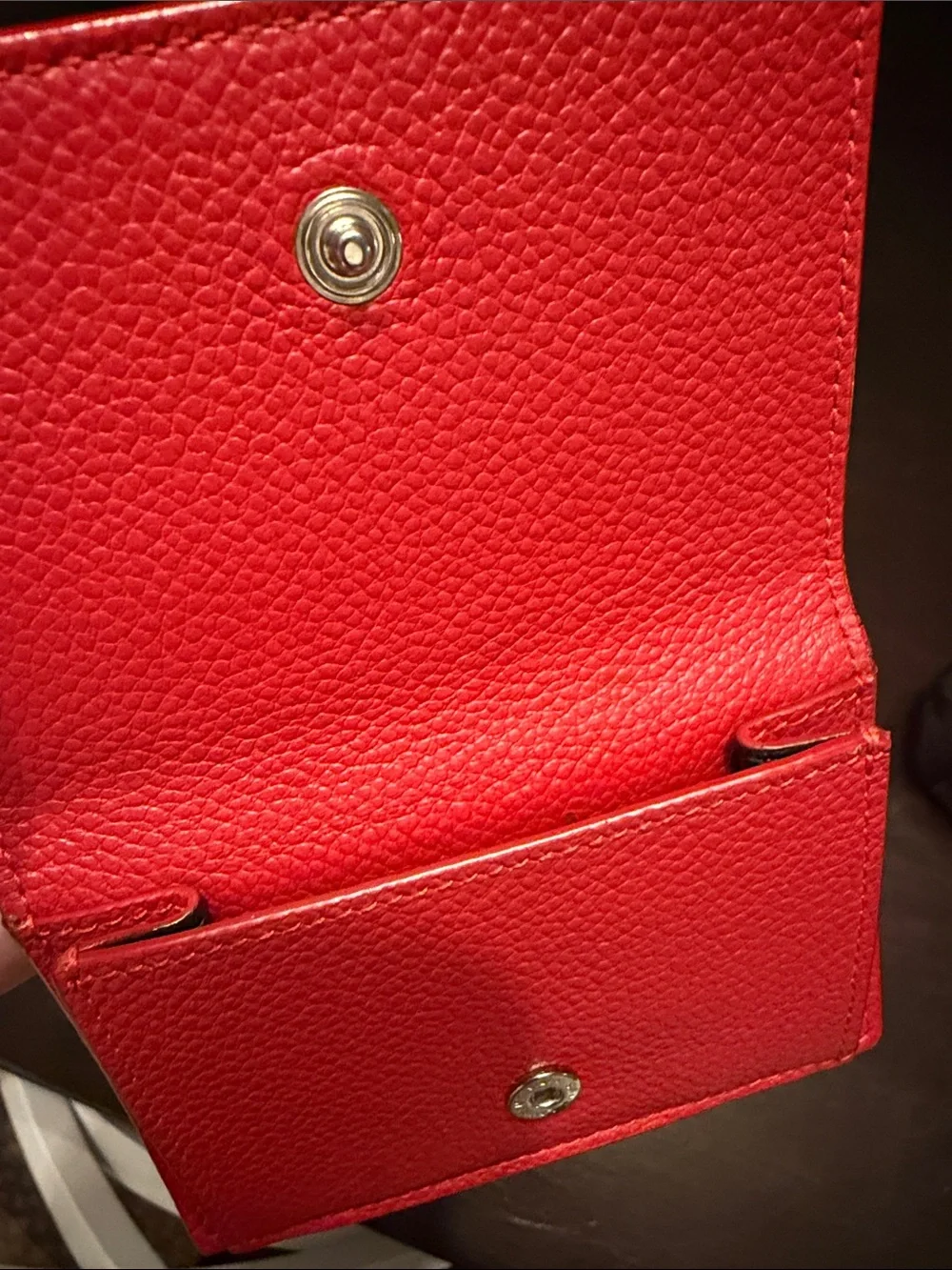 Saint Laurent Red Leather Card Wallet - Picture 6 of 7